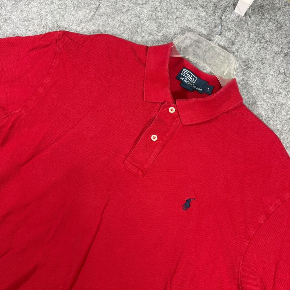 Polo Ralph Lauren Polo Shirt Mens Large Red Short Sleeve Cotton Pique Pony Logo